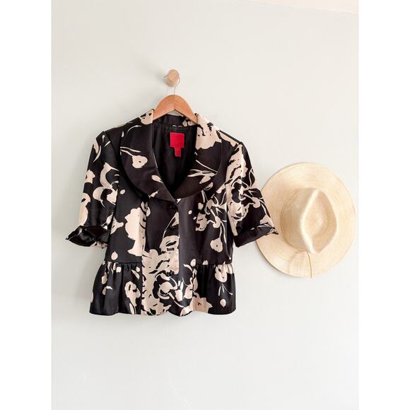 JS Collections | Black & Cream Cocktail Party Jacket | Sz 10 - Picture 1 of 11